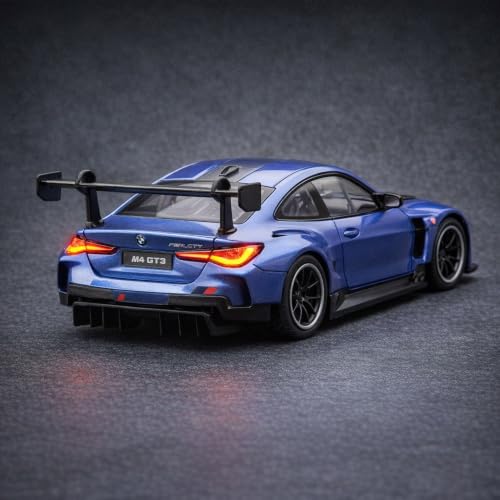 Image of Wizplex MSZ BMW M4 GT3 1:32 Scale Officially Licensed Die Cast Metal Car - Pull Back GT3 Racer with Openable Doors & Hood, Light & Sound, Collectible Showpiece for Kids 3+ & Motorsport Fans