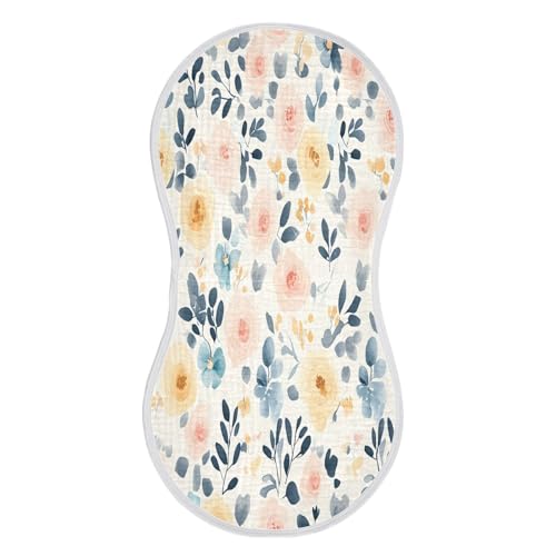 Watercolor Colorful Flowers Burp Cloths Unisex Cotton Burp Cloths Absorbent and Non-Seeping Suitable for Babies, Toddlers, Newborns