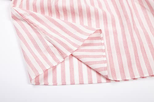 Image of Mud Kingdom Big Girls Cold Shoulder Top Striped Cotton T-Shirt Casual Summer Holiday