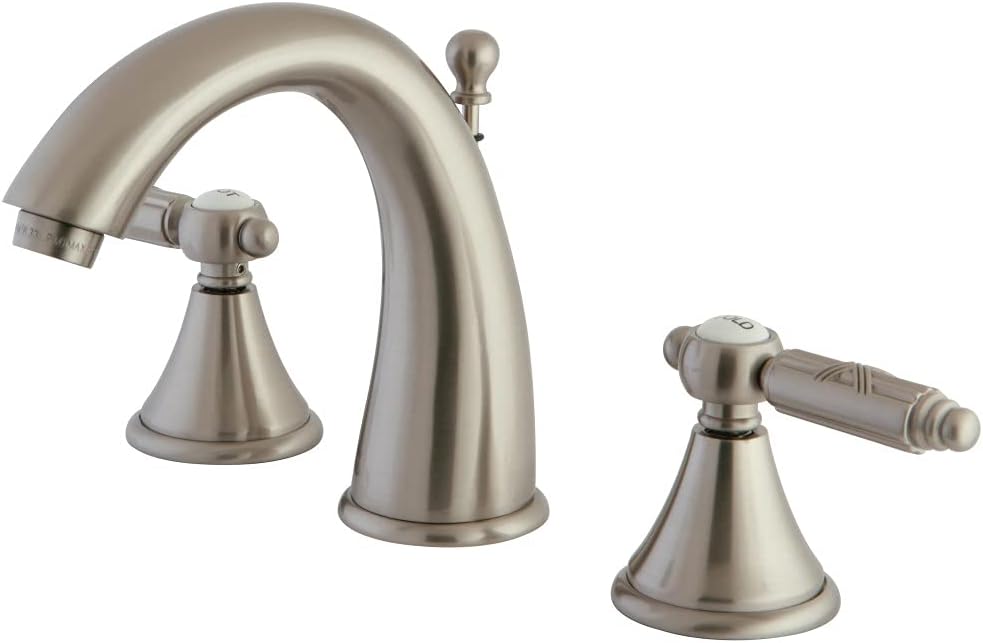 Kingston Brass FS7988GL Georgian Widespread Lavatory Faucet with Brass Pop-Up, Brushed Nickel