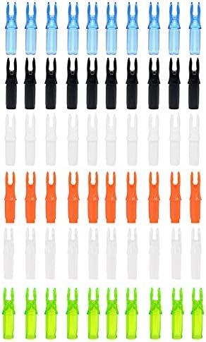 SDCYOW 60 Pack Archery Arrows Nocks 6.20mm/.244 inch Inside Diameter Plastic Nock for Compound Recurve Bow