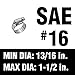 Cambridge Worm Gear Hose Clamps SAE Size 16, Adjustable 13/16-in to 1 1/2-in, Stainless Steel Band and Housing, Zinc Plated Screw, 10 Pack