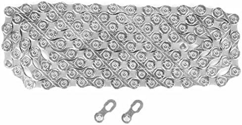 KMC X10 10-Speed Bicycle Chain, Silver/Black, 116 Links, Nickel Plated