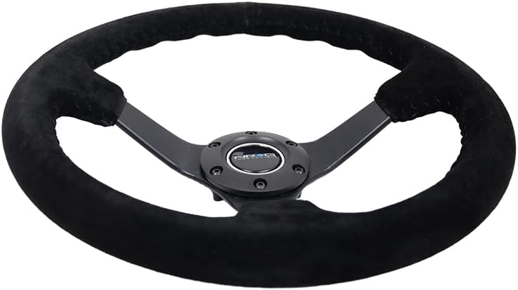 Miniatura 4 de NRG Innovations NRG-RST-036MB-S-BK - Volante reforzado de 3 pulgadas de profundidad, radio negro mate de 0.197 in, volante deportivo de 13.780 in,