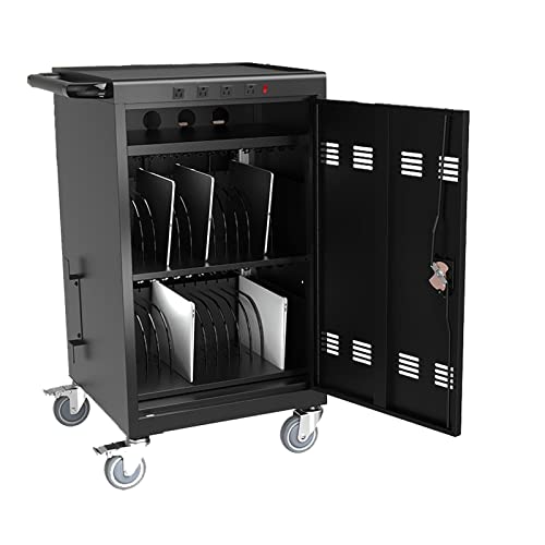 Campfun 35 Device Mobile Charging Cart, Laptop Storage Cart For Phones Ipads Chromebooks Laptop, Front And Back Access Locking Cabinet With Surge Protection For Office & Classroom Schools, Black #TOP5