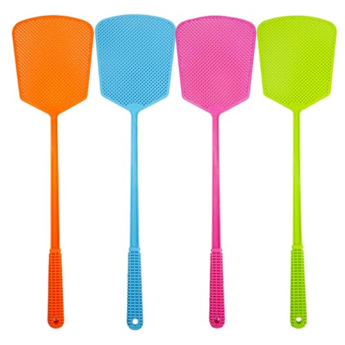 Matamoscas de plástico de mano larga insecto exterior e interior pack de 4 6