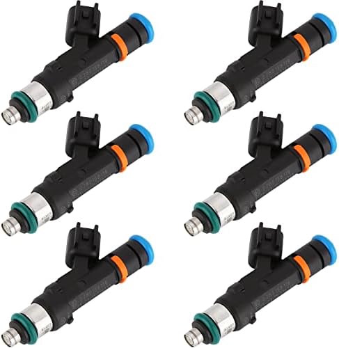 0280158119 High Performance Fuel Injectors,Compatible w/Chrysler Town & Country,Compatible w/Dodge Grand Caravan,Compatible w/Wrangler,3.3L 3.8L,2007-2010, |4 Holes| |Set of 6|, Replace 04861667AA