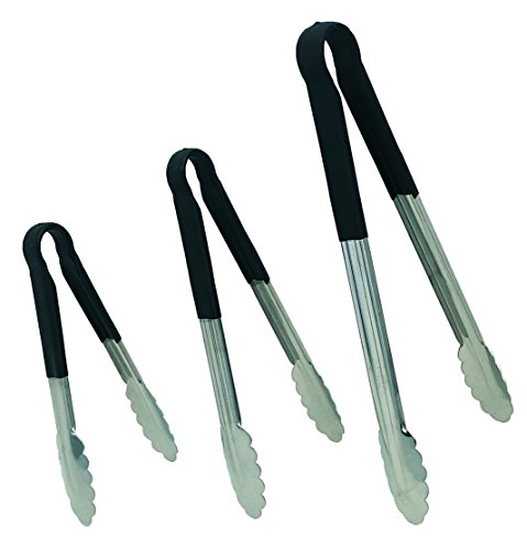 Update International Topp-12 Stainless Steel Black Spring Tongs 12", Pvc Which Does Not Include Dehp (Di-Ethyl Hexyl Phthalate) #TOP1