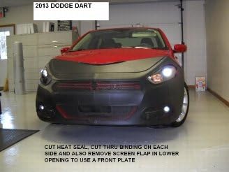 Lebra 2 Piece Front End Cover Black - Car Mask Bra - Fits - Dodge Dart 2013-2016