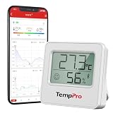 TempPro 温湿度計 Bluetooth 温度湿度計 デジタル 温度計 無線 高精度 見やすいデカ文字 スマホで温度湿度管理 アラーム機能 ミニサイズ 壁掛け マグネット スタンド付 梅雨 乾燥 熱中症対策 温室 部屋 室内用 TP357 ホワイト 【旧ThermoPro】