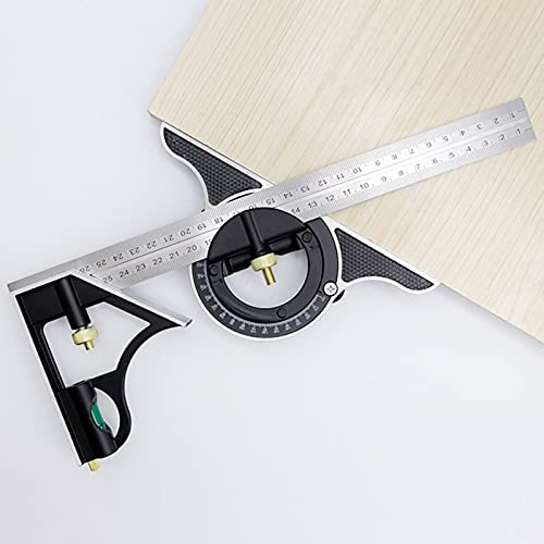 Square Angle Ruler,3Pcs/Set 300Mm Stainless Steel T Square Ruler Adjustable Sliding Combination Square Square Ruler & Protractor Level Measure Measuring Set #TOP5