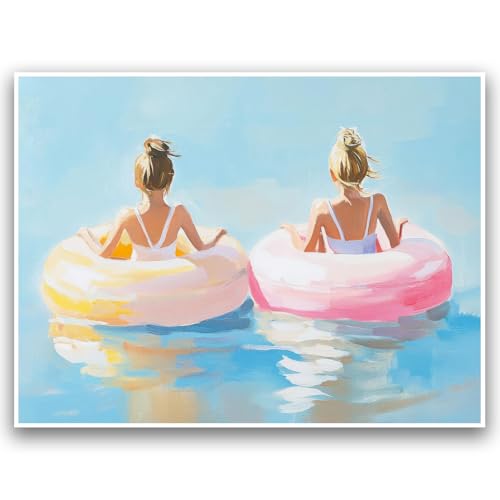 HGHGLX Summer Pool Wall Art Girl Swimming Picture 12x16 Inch Unframed by HGHGLX - Used condition - US$12.96