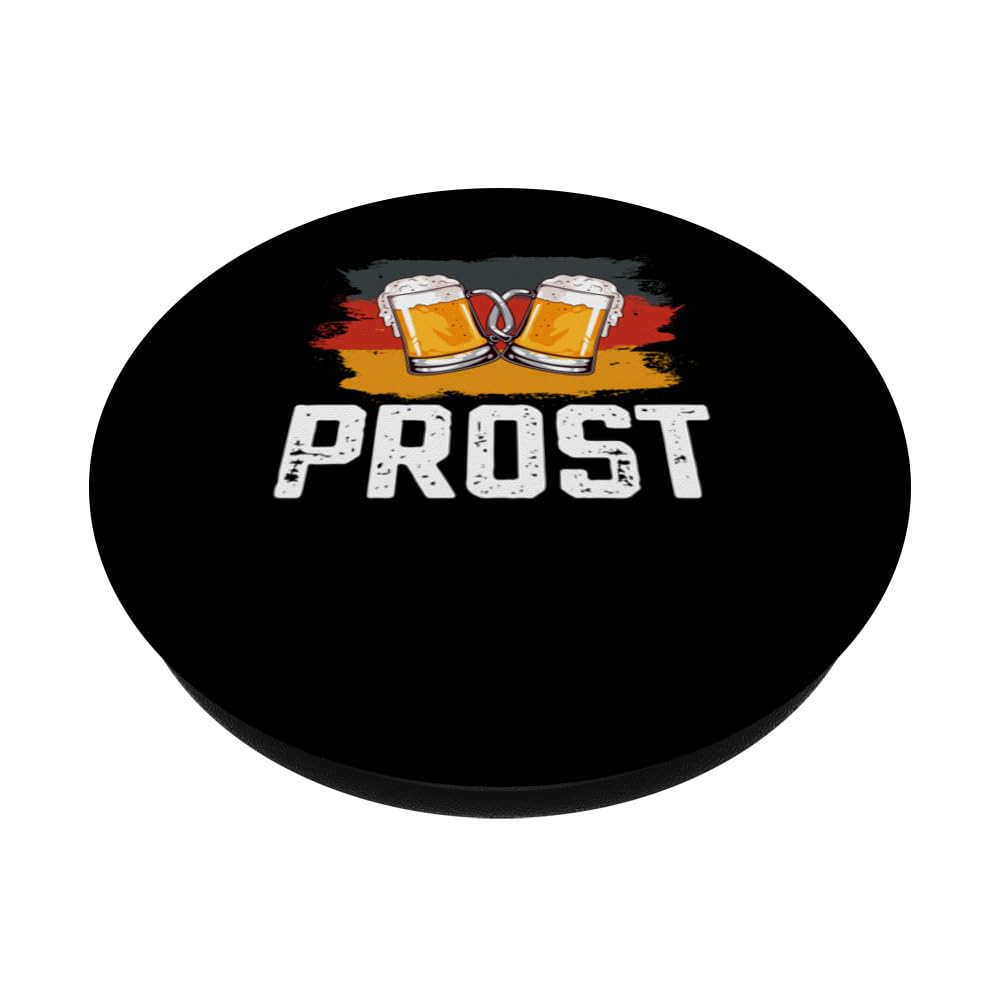 Prost Beer German Flag Beerfest Oktoberfest for Men PopSockets Swappable PopGrip, Black - Image 2