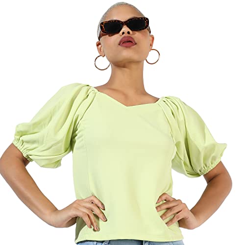 Image of Campus Sutra Women's Cotton Regular Fit Tops