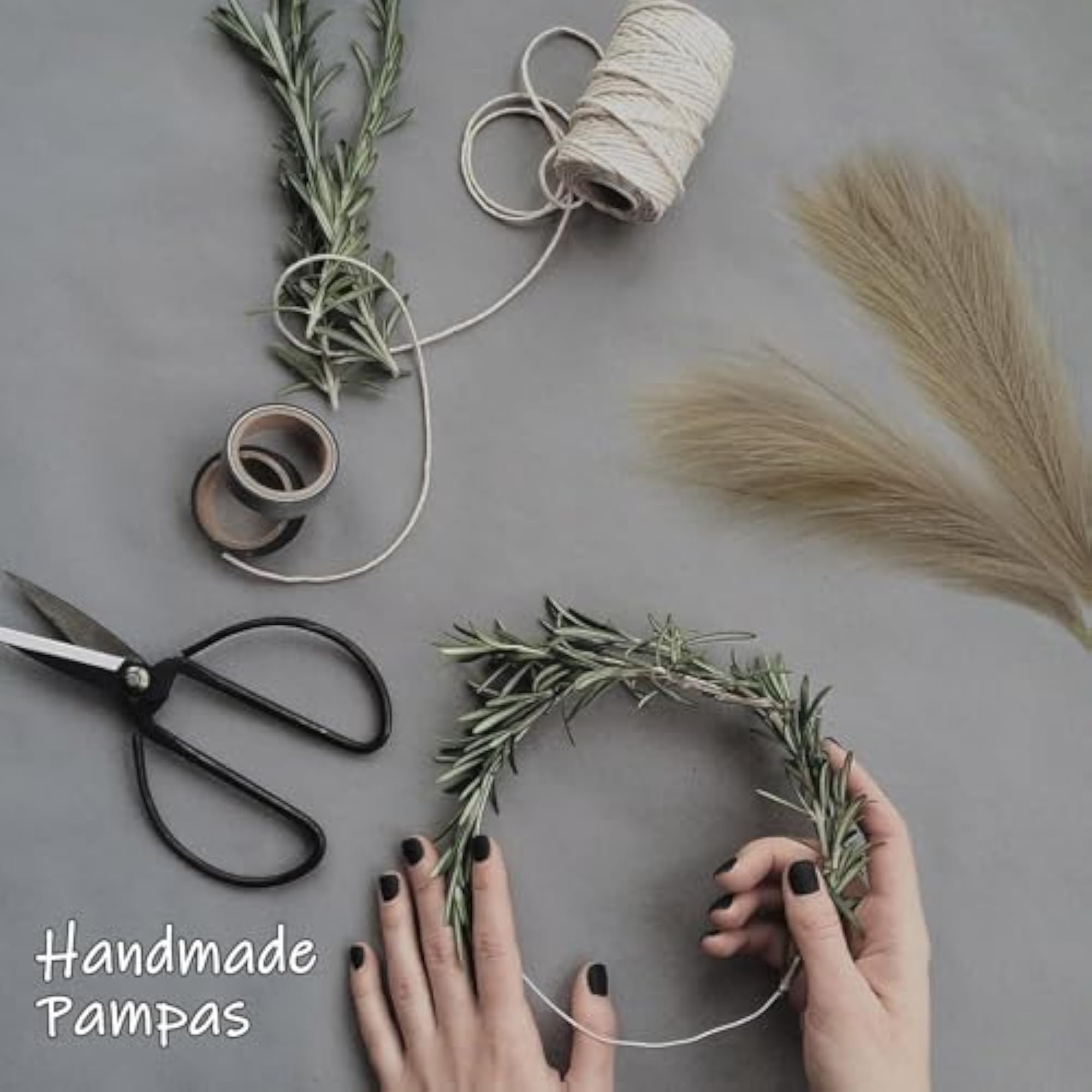 Small Pampas Grass, 6 Stems Artificial Pompous Grass