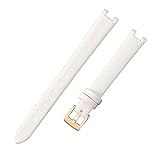 MAKAZHZZRM Cinturino for orologio da donna in pelle resistente e impermeabile Anne Klein AK 2156 2157 AK2618rgbk, compatibile con cinturino di ricambio for orologio(White-Golden-K12)