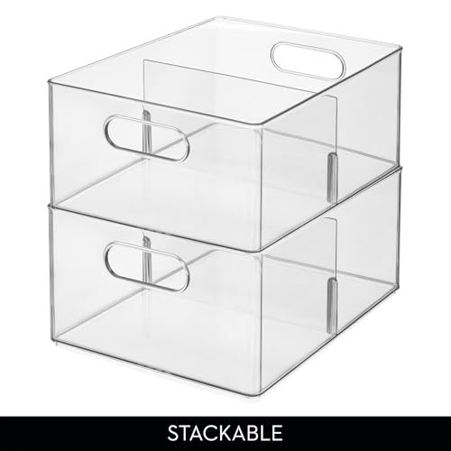 iDesign Divided All-Purpose Bin for Kitchen and Pantry Storage - Set of 4 - Clear - Made in USA by InterDesign - Image 5