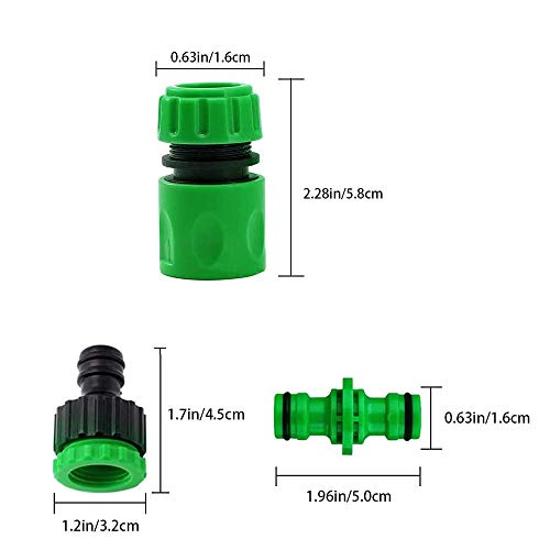 Plastic Garden Hose Tap Connector Kit Hose Connector Fitting Set for Join Garden Hose Pipe Tube Including Double Male Connector,Hose Tap Connector Size 2-in-1, Hose 1/2\"End Quick Connect (5 Packs) - Thumbnail 3
