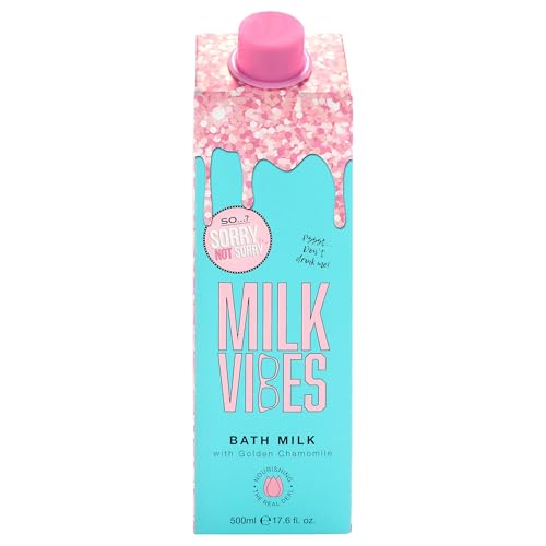 So.? Sorry Not Sorry Milk Vibes Bath Milk Nourishing & Restoring Bath Soak Infused with Golden Chamomile Vegan & Cruelty Free (500ml)