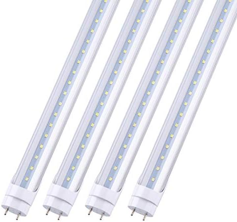 JOMITOP 4 Ft T8 LED Tube Light 22W G13 Base 5000K Daylight White,Ballast Bypass Required, Dual-End Powered, 60W Replacement LED Bulb Lights, 2640 Lumens, Clear Cover, AC 85-277V Pack of 4