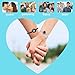 INOWL Long Distance Touch Bracelets,Vibration & Light up Couples Bracelets, Remote Smart Matching Bracelet for Couples Long Distance Relationship Girlfriend Boyfriend Xmas Gifts Black Silver