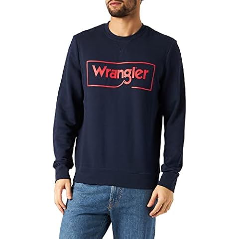 Wrangler Men's Navy Frame Logo Sweatshirt Cover