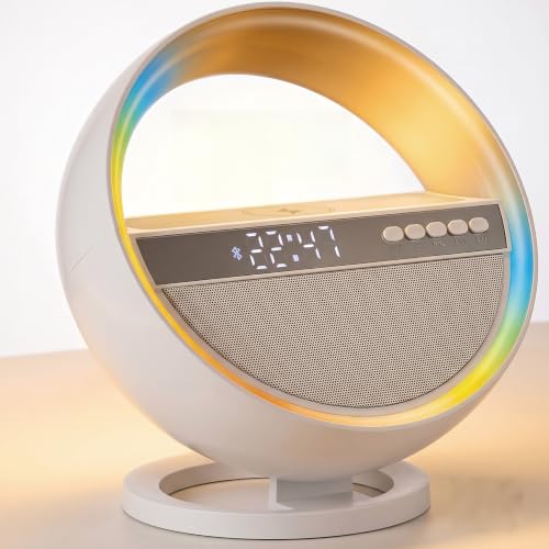 6 in 1 RGB LED Table Lamp with Bluetooth Speaker & Wireless Charging