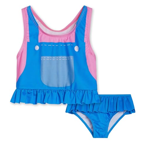 Image of Ms. Rachel Racerback UPF 50+ Peplum Tankini Top and Bikini Bottom Swim Set Infant to Little Kid Sizes (12 Months - 5)