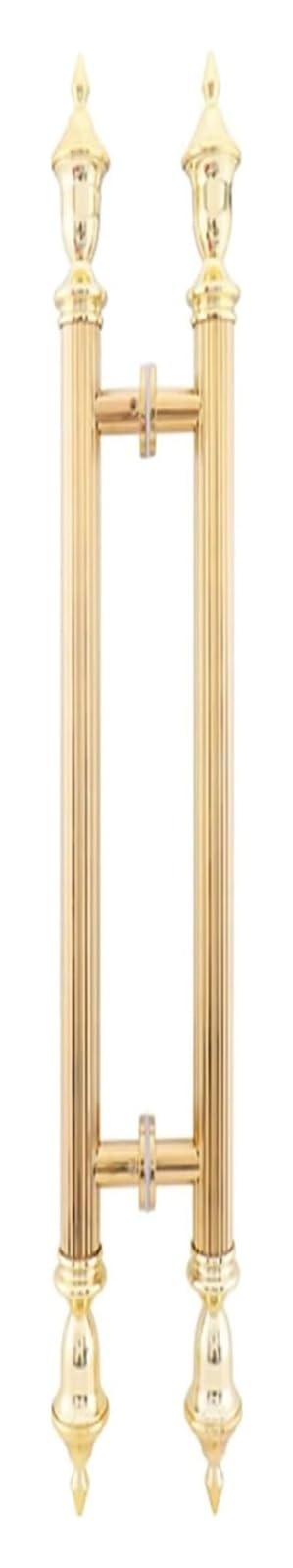 CWCQGH Push Pull Door Handle, Sliding Barn Door Handles, European Style H Shape Door Knob with Screws, for Glass/Shower/Wood Doors,Gold-150cm(59inch)
