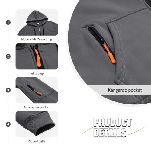 Image of MANTORS Mens Fleece Jackets Contrast Hoodies Lightweight Sweatshirt Color Block Jacket Coats