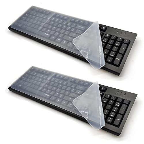 2 Pièces Protection pour Clavier Film De Protection Clavier Protecteur De Clavier Universel Housse De Clavier Film Protecteur De Clavier éTanche,AntipoussièRe Et pour Clavier D'Ordinateur De Bureau Cover
