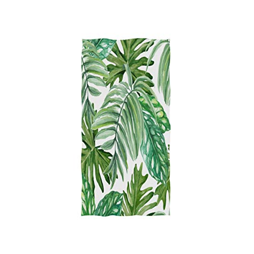 Image of Mnsruu Tropical Palm Tree Monstera Leaves Soft Bath Hotel Spa Hand Gym Sport Towel 76 x 38 cm(30 x 15 Inches)