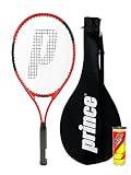 RRP £59,99 Prince Power Warrior Ti - Raqueta de tenis para adultos, incluye funda protectora con correa de transporte y 3 pelotas de tenis de Penn, tamaño de agarre L2