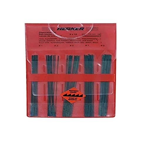 Hegner 60 x Assortment of Blades for Wood, Plastic and Soft Metals Any 12-Pack Size: 1, 3, 5, 7 and 9, 95300 Cover