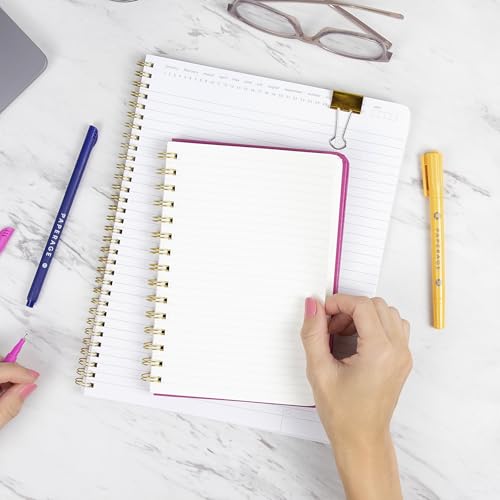PAPERAGE Lined Spiral Journal Notebook, (Lavender), 160 Pages, Medium 5.7 inches x 8 inches - 100 GSM Thick Paper, Hardcover, Double-Wire Spiral Journal & Notebook