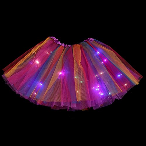 Victray Led Tulle Tutu Skirt Ballet Glitter Skirts Layered Light Up Tutu Skirt Party Festival Costume For Girls (Purple) #TOP1