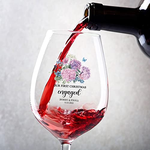 Verres à vin en cristal de 500 ml Our First Christmas 2023 pour couple - 2