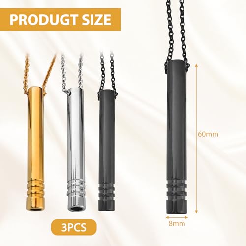 3 Stück Hoki Halskette Gegen Angst, Rauchentwöhnung Hilfsmittel,Achtsamkeit Und Innere Ruhe Kette Atemkette,Atemkette Höki Halskette, Mindfulness Meditation Atemhalskette,Meditation Geschenke