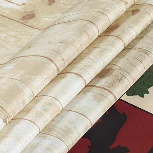 Mvsuta Woodland Vintage Cute Bear Tan Polyester Fabric Farmhouse Classic Lodge Deer Dk Green Printed Country Cloth Cabin Waterproof Lovely Kids Shower Curtain For Bathroom,72" W X 72" L #TOP2