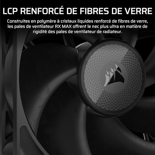 CORSAIR iCUE Link RX140 Max 140mm PWM Ventilateur Épais – Pression Statique Élevée – Liquid Crystal Polymer – Palier à Dôme Magnétique – Ventilateur Unique – Noir