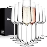 OJA Champagne Flutes Glass Set of 8, Crystal 7oz...