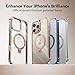 CASEKOO for iPhone 16 Pro Max Case Desert Titanium 360 Spin Magnetic Stand [Compatible with Magsafe][16FT Military Protection] Slim Polished for iPhone 16 ProMax Case with Stand, Rose Gold