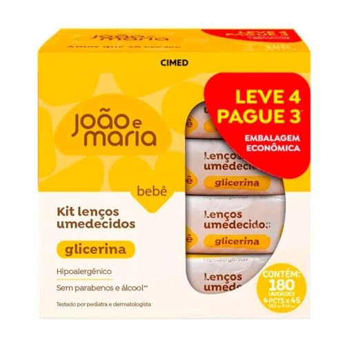 Lenço Umedecido João e Maria 180 Unidades