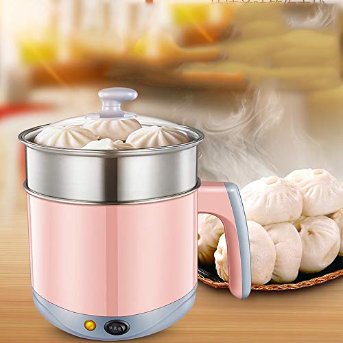 Xyanzi dianzhuguo 2L Mini Electric Skillet Cooking Rice Soup Porridge Stir-Fry Padella Antiaderente Multi-Funzione (con Steamer) - immagine 3