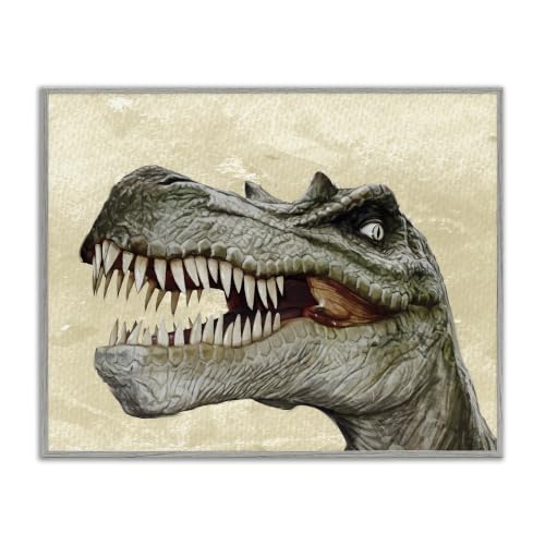 Stupell Industries T-Rex Dinosaur Portrait Teeth Fangs Reptile Teeth