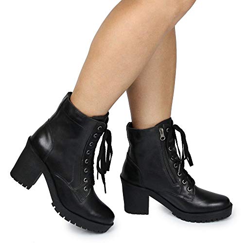 Bota Feminina Coturno em Couro Salto Médio Arietto Cor:Preto;Tamanho:37