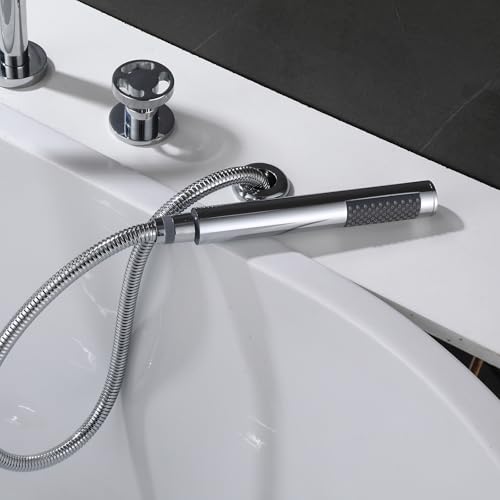 Mitigeur de baignoire gris robinet de douche sur plage double levier 360
