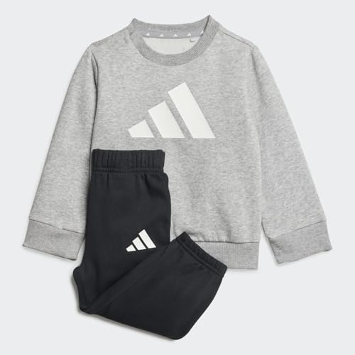 adidas Unisex bebé Big Logo Essentials Jogger Track Suit, medium grey heather/white, 2-3 Years