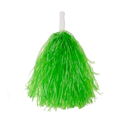 image for Hooshing 12 Pcs Pom Poms Cheerleading Matt Green Pom Poms with Plastic