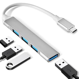 4 puertos USB C a USB Hub, adaptador de aluminio tipo C a USB A 3.0, extensor USB Plug and Play para MacBook Pro/Air, laptop, teclado y mouse